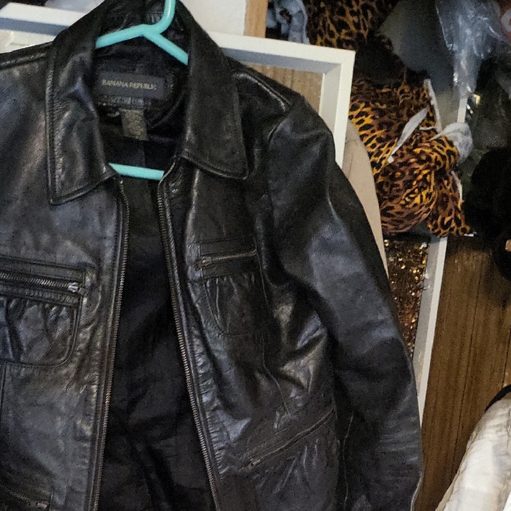 Banana Republic Dark Leather Jacket